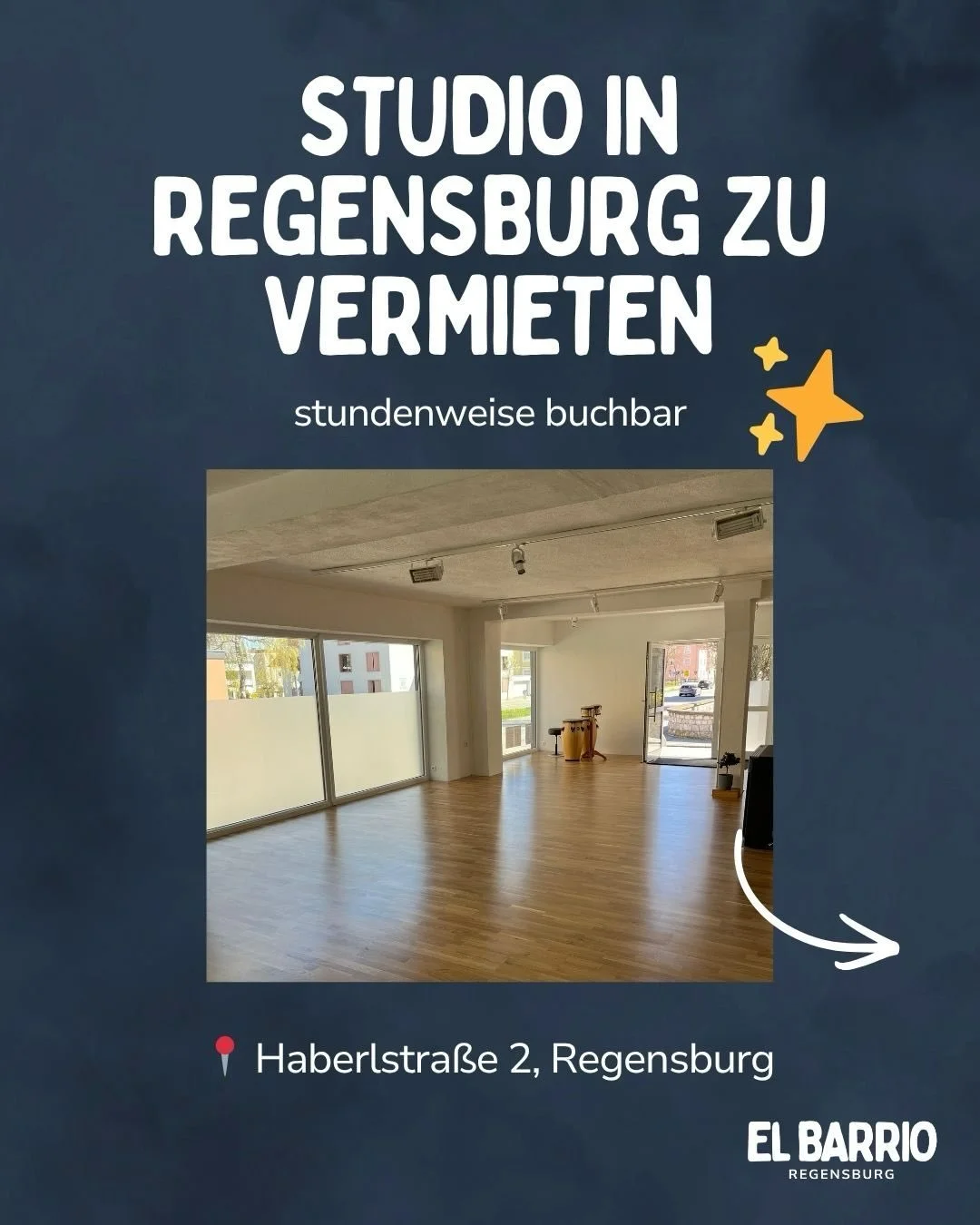 Studio in Regensburg stundenweise zu vermieten ✨

F&uuml;r Tanzkurse, Workshops, Yoga, Pilates und ganz viel mehr
📍Haberlstra&szlig;e 2, 93053 Regensburg

Wer Interesse hat, sehr gerne melden!

#tanzstudioregensburg #regensburg #studioregensburg