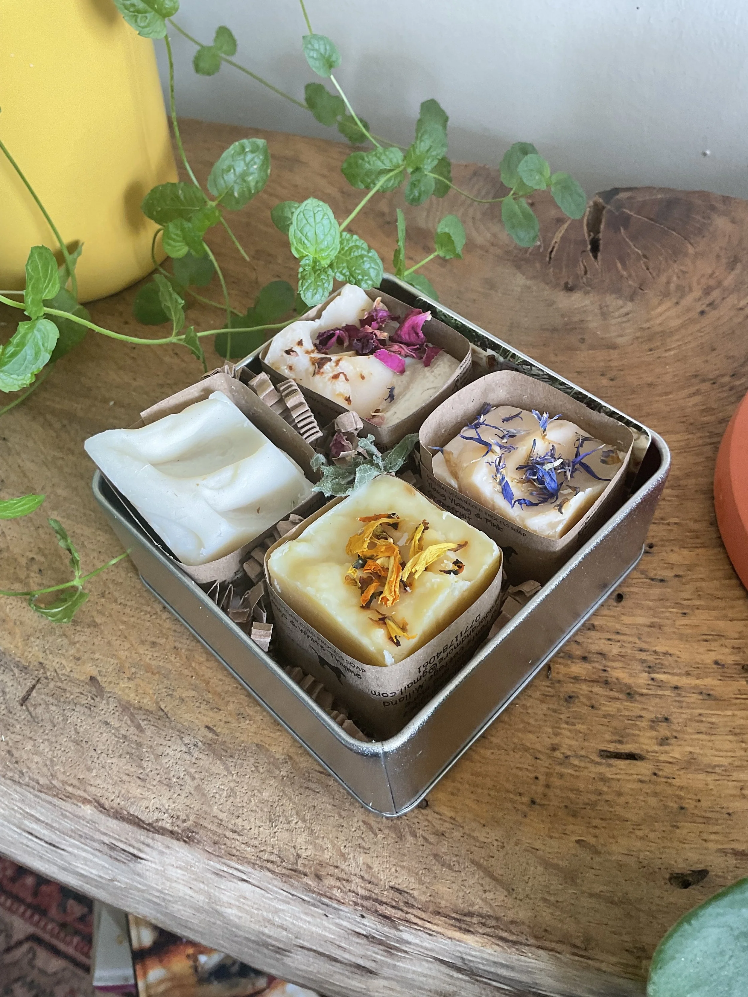 mini gift set of natural soaps