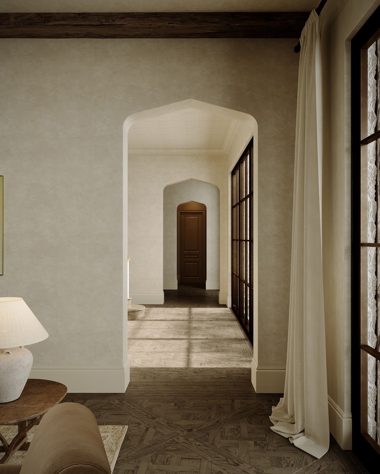 The perfect doorway detail&mdash;on repeat.

Softly arched, subtly sculpted, and proof that good design lives in the details.

@katie_harbison 

#InteriorInspo #ArchitecturalDetails #DesignRhythm #ArchLove #SoftMinimalism #TransitionalDesign #DesignI