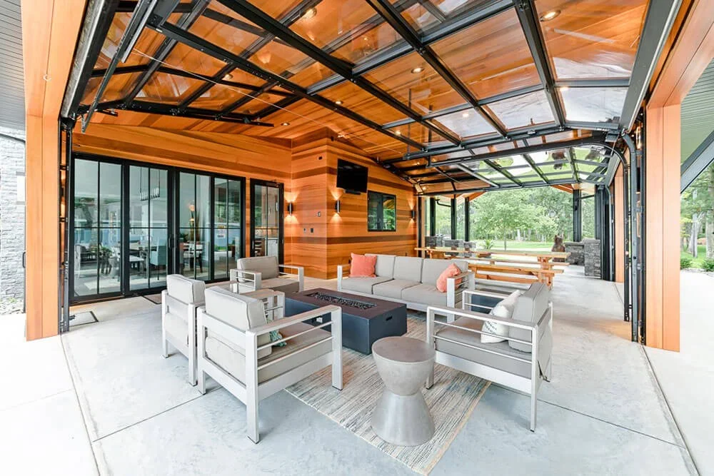 Luxurious  custom-built outdoor space at Lake Norman home.