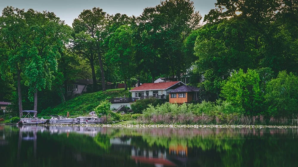 A multi-level property on the tree-lined shores of Lake Norman in Davidson.