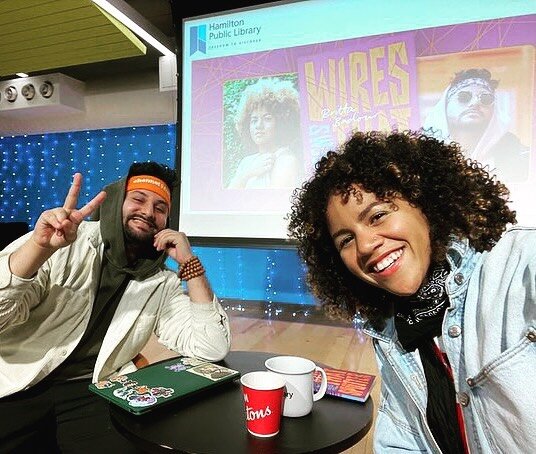 Illin with @missbrittab !! A while ago I had the privilege to talk with and interview Britta about the book WIRES THAT SPUTTER with @hamiltonlibrary . Go check it out!! We got to talk about poetry, ball, life, and everything in between.