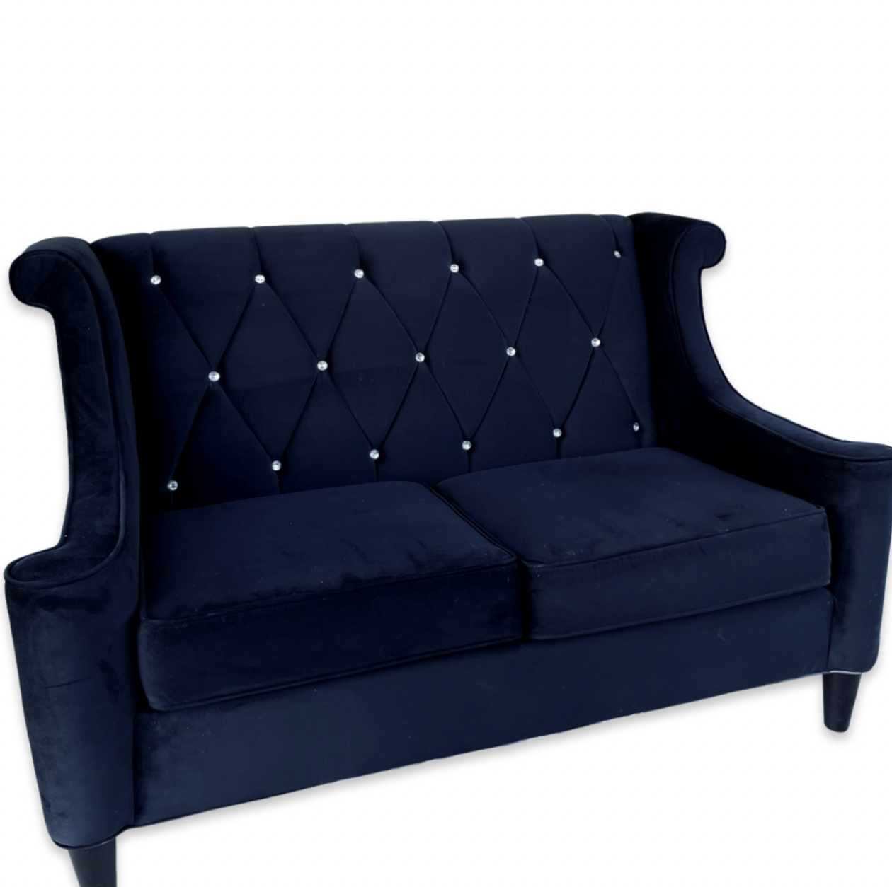 Black Wingback Loveseat | Inventory 1