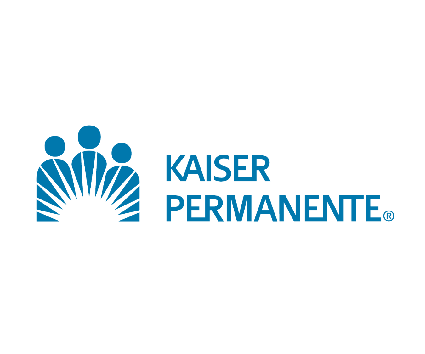 Kaiser Permanente logo with three stylized blue human figures and the text 'KAISER PERMANENTE' in blue.