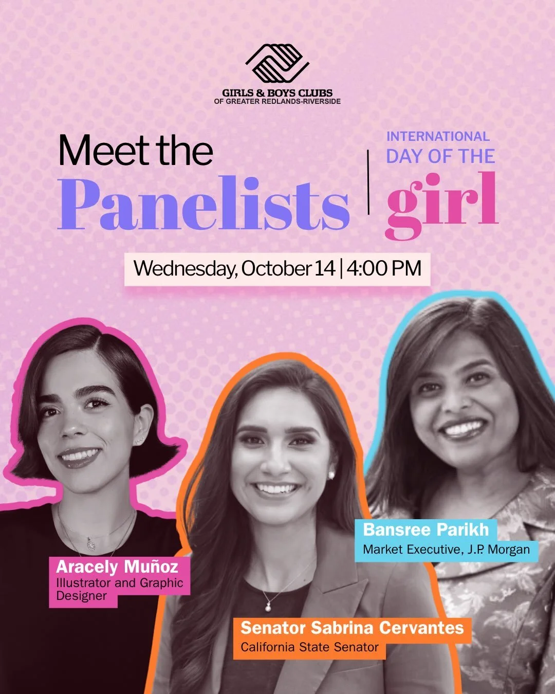 Meet the panelists, part TWO featuring opening remarks from Senator Sabrina Cervantes 👏

Swipe to read more about the women that are speaking at our transformative event in celebration of International Day of the Girl. 

On October 14, we are bringi