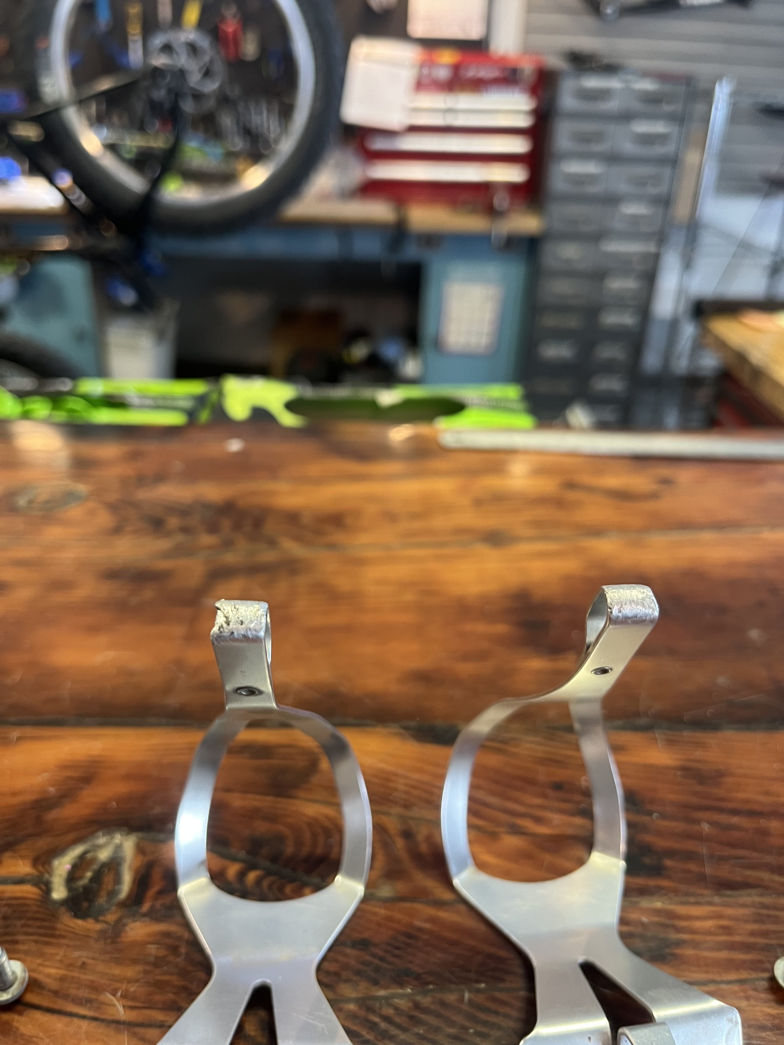 Photo of vintage Campagnolo Super Record toe clips for sale.