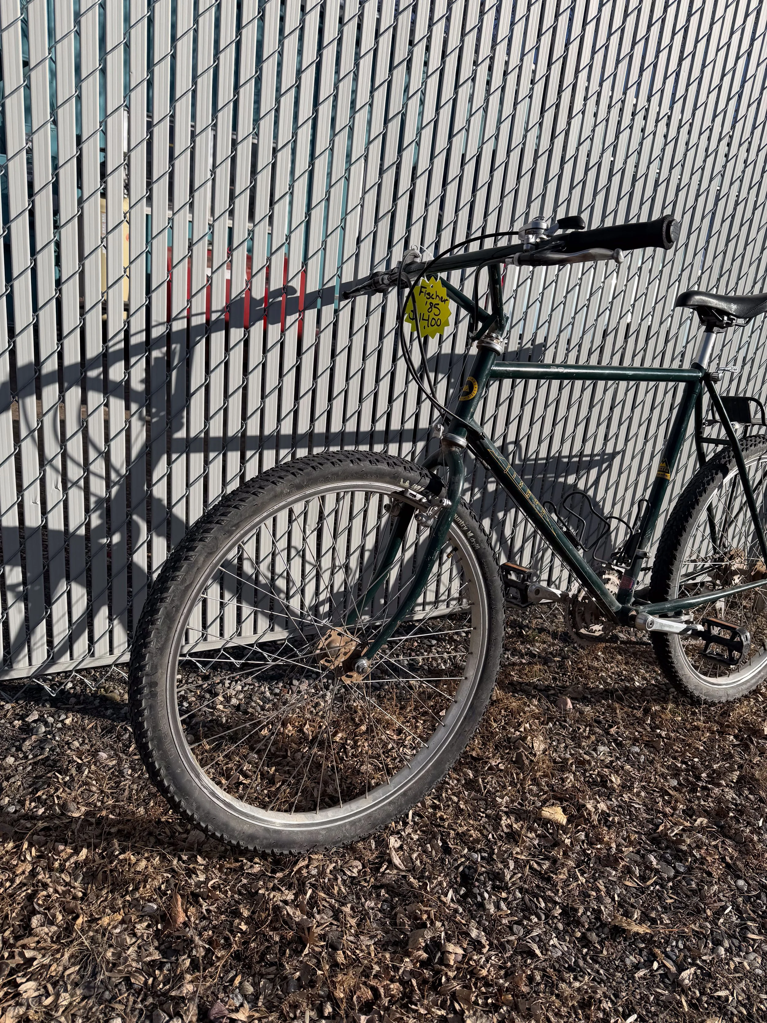 Photo of a 1985 vintage green Fisher mountain bike for sale.