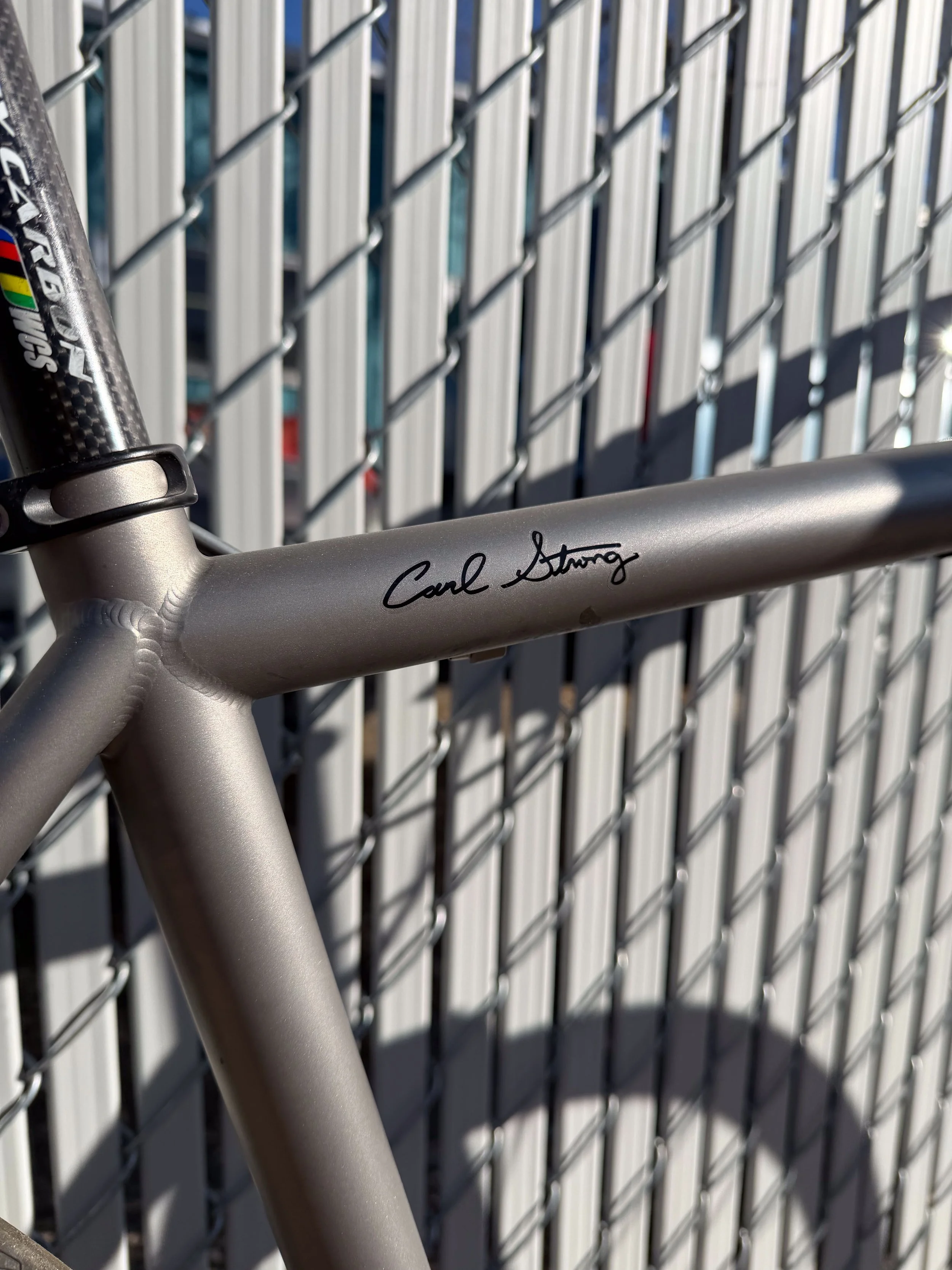 Photo of a Carl Strong 49cm titanium road bike for sale.