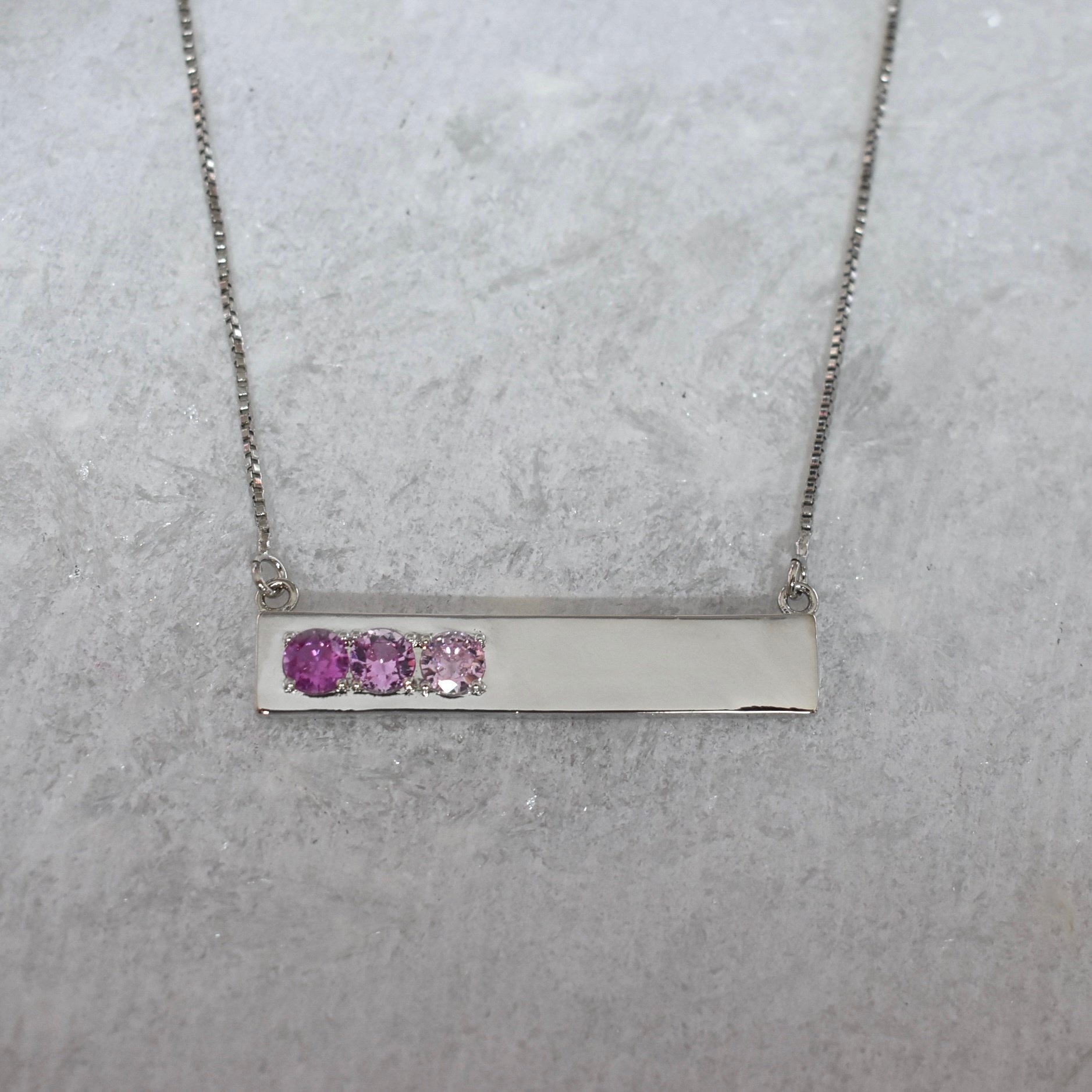 Courage Above Fear Birthstone Bar Necklace