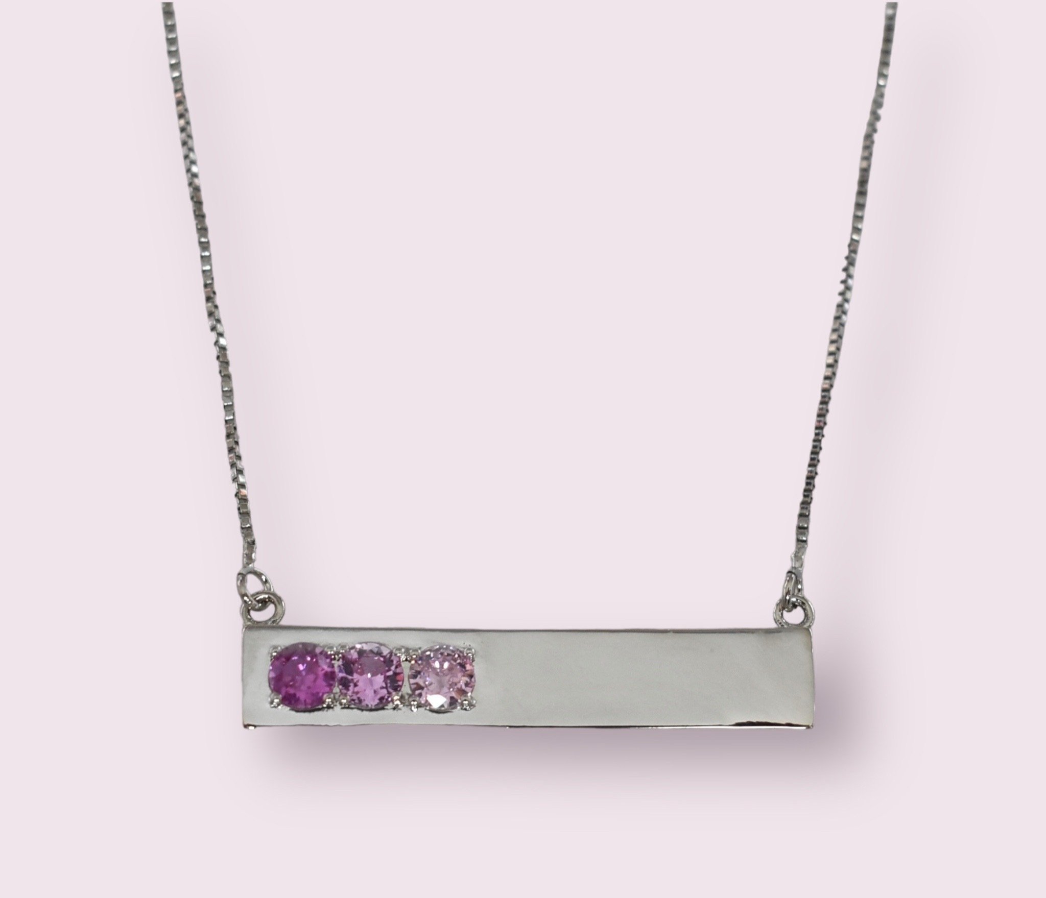 Personalised Birthstone Bar Necklace | Deluxur