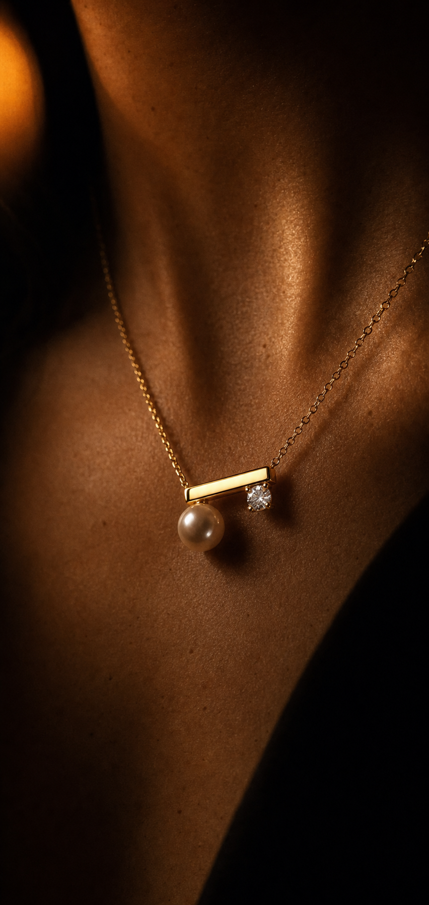 Pear & CZ Bar Necklace.2.PNG