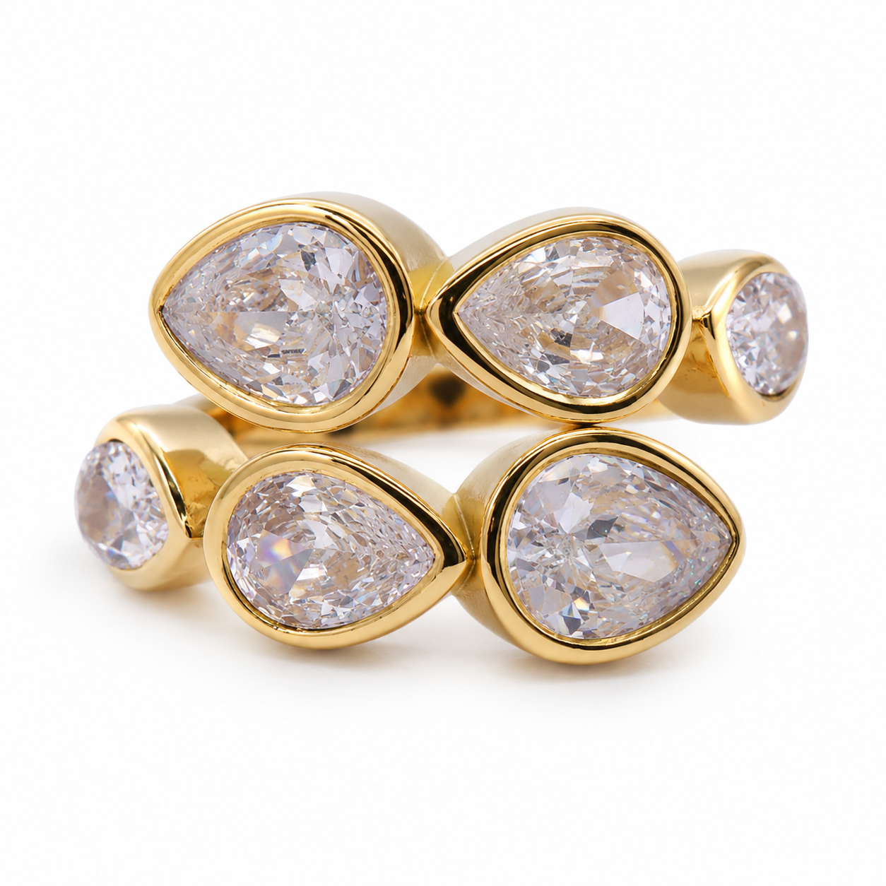 Cascading Pear Ring