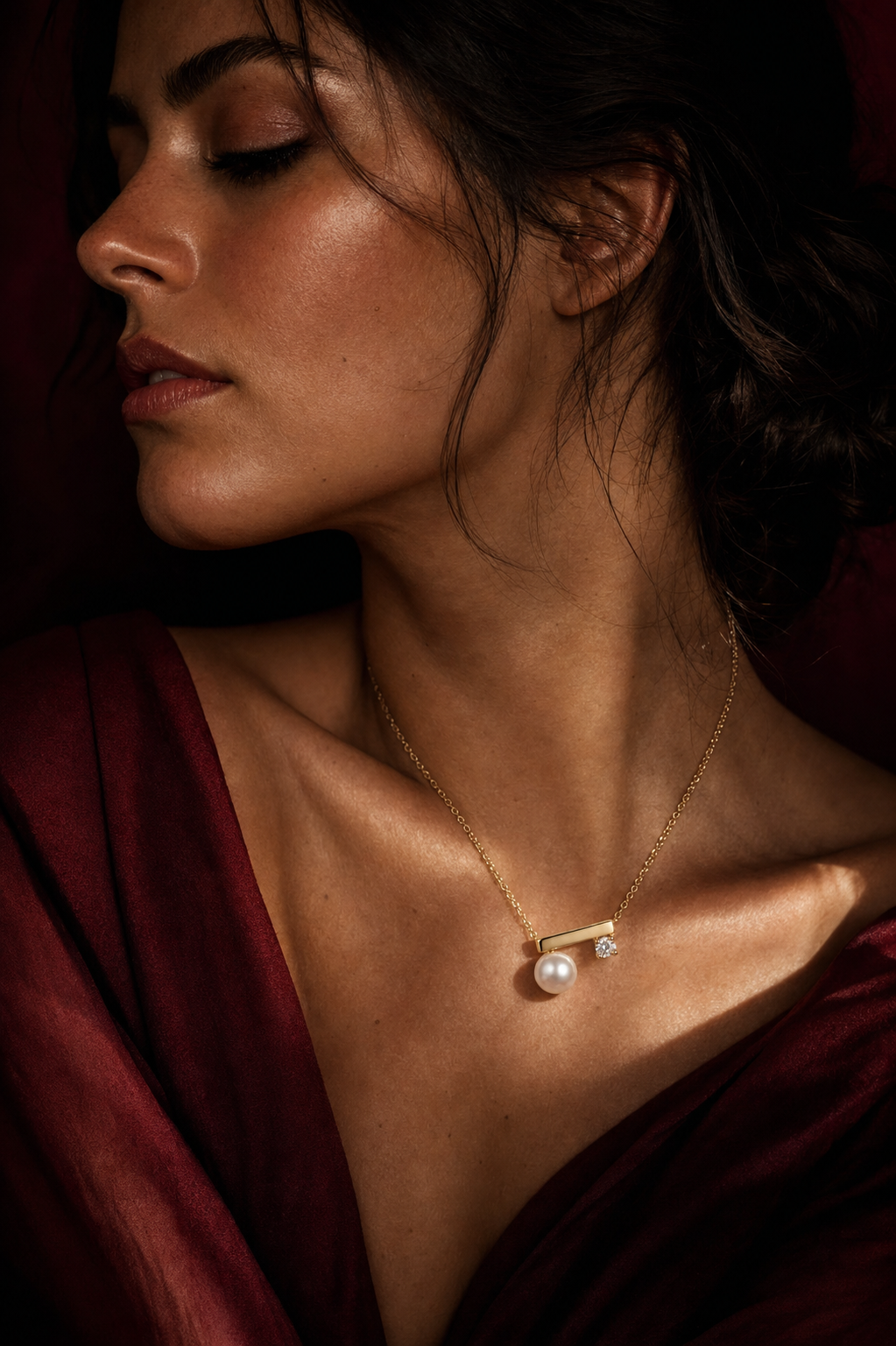 Pear & CZ Bar Necklace.1.PNG