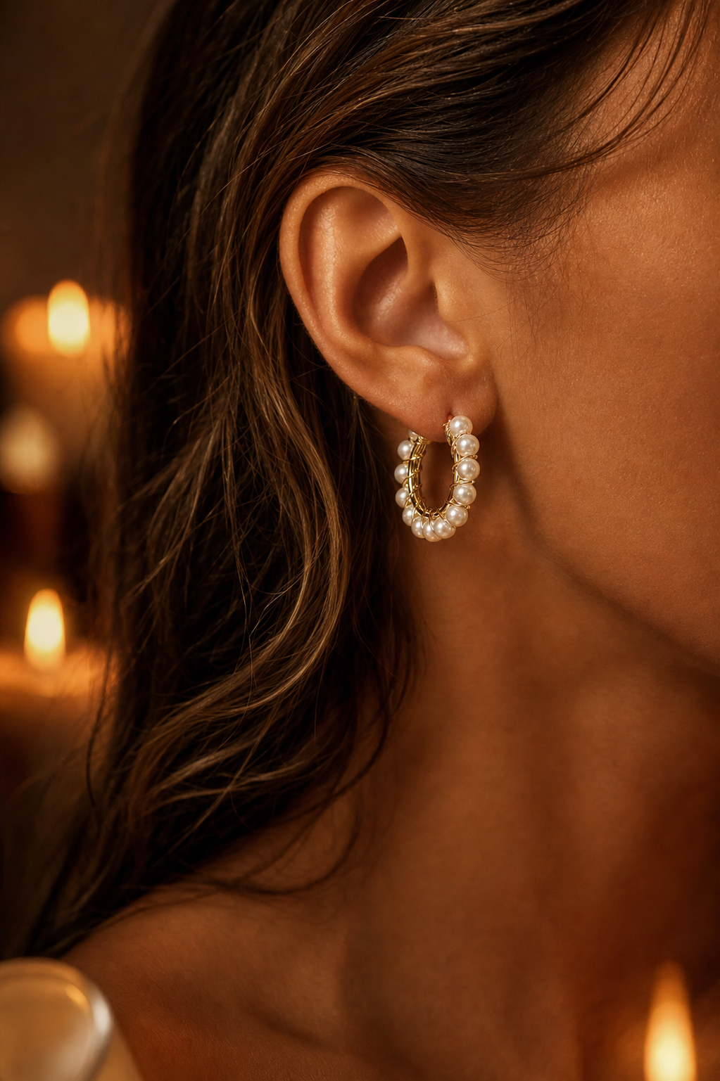 Pearl Hoop Earrings