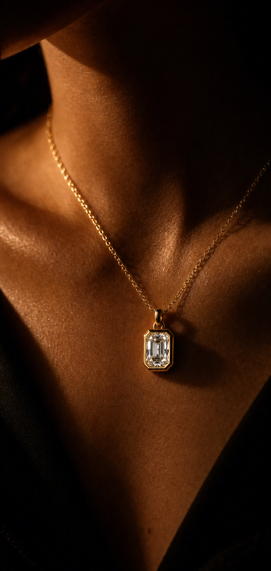 Radiant Bezel Pendant Necklace.1.PNG