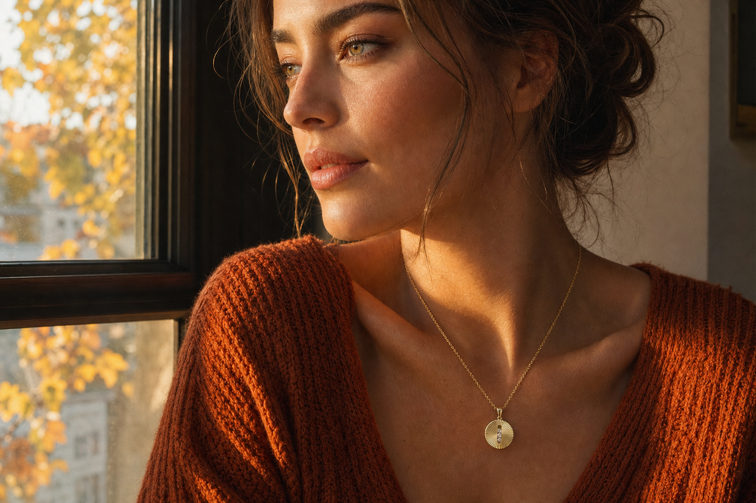 Gold Sunburst Disc Necklace.2.png