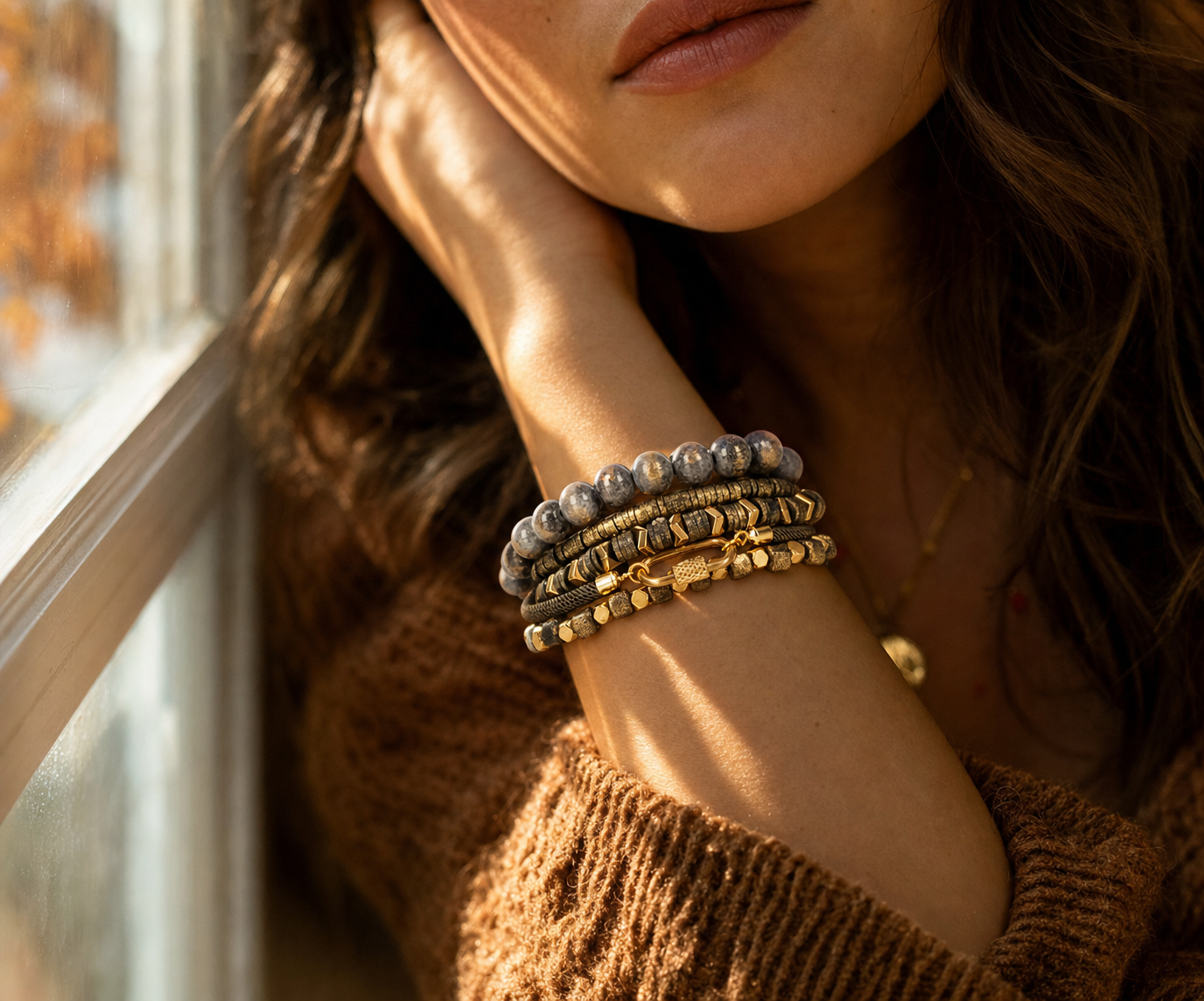 Ash & Gold Bracelet Stack