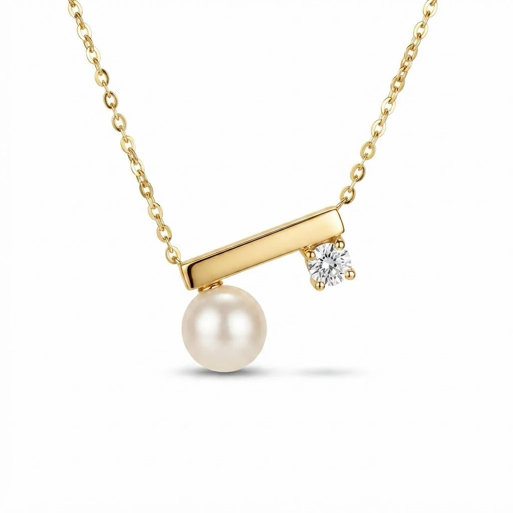 Pearl & CZ Necklace
