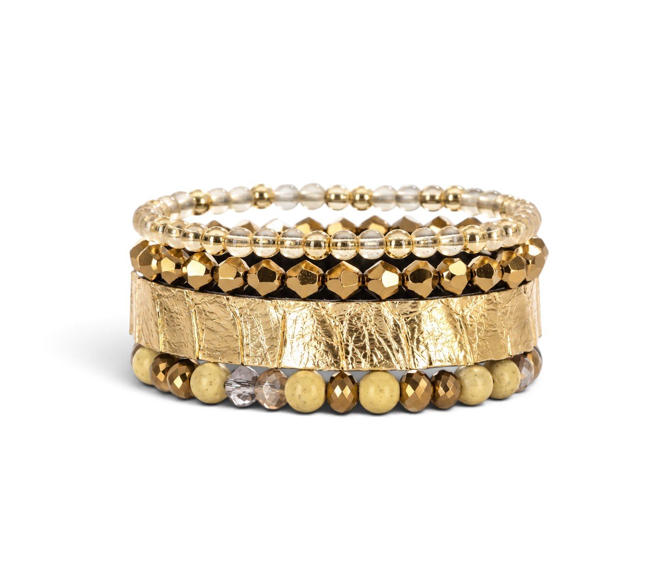 Gold Foil Bracelet Stack