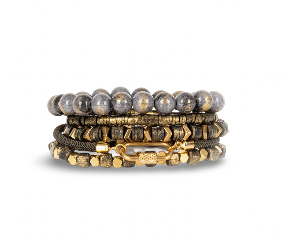 Ash & Gold Bracelet Stack