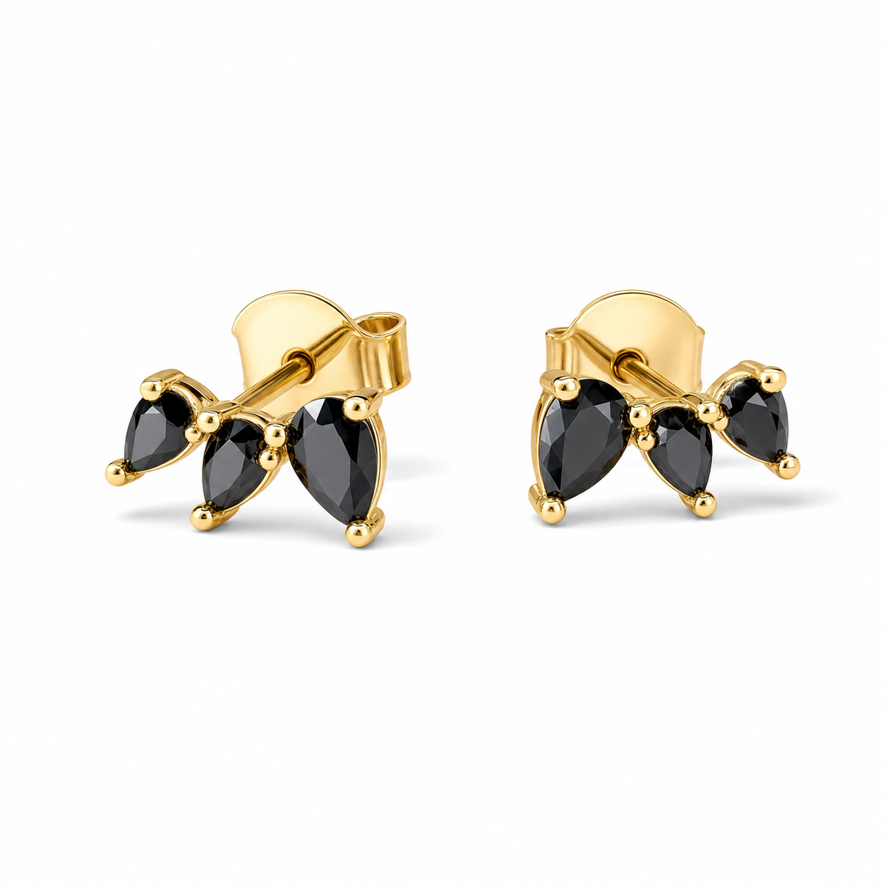 Black Onyx Pear Drop Earrings