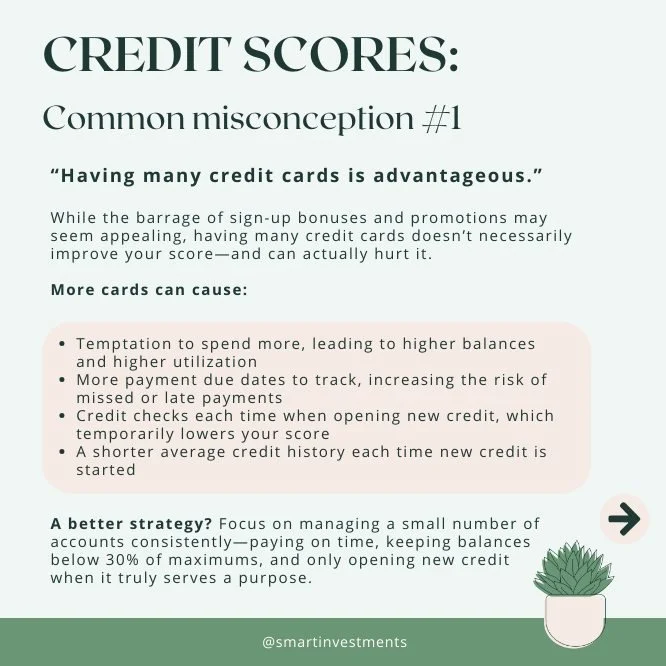 As the first post in our 3-part series on credit scores - a collab with @the.mortgage.maven, today we&rsquo;re sharing 3 common misconceptions about credit. 💳

Before we dive in, please know: for many people, debt isn&rsquo;t the result of &ldquo;po