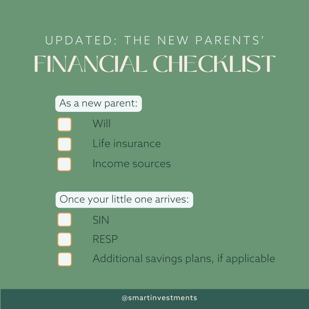 Whether you are pregnant, fostering, or adopting; solo, coupled, separated, or poly - whatever your family structure, we've got you. We have compiled some tips which you may find useful.

ID 1: Text, "Updated: The New Parents' Financial Checklis