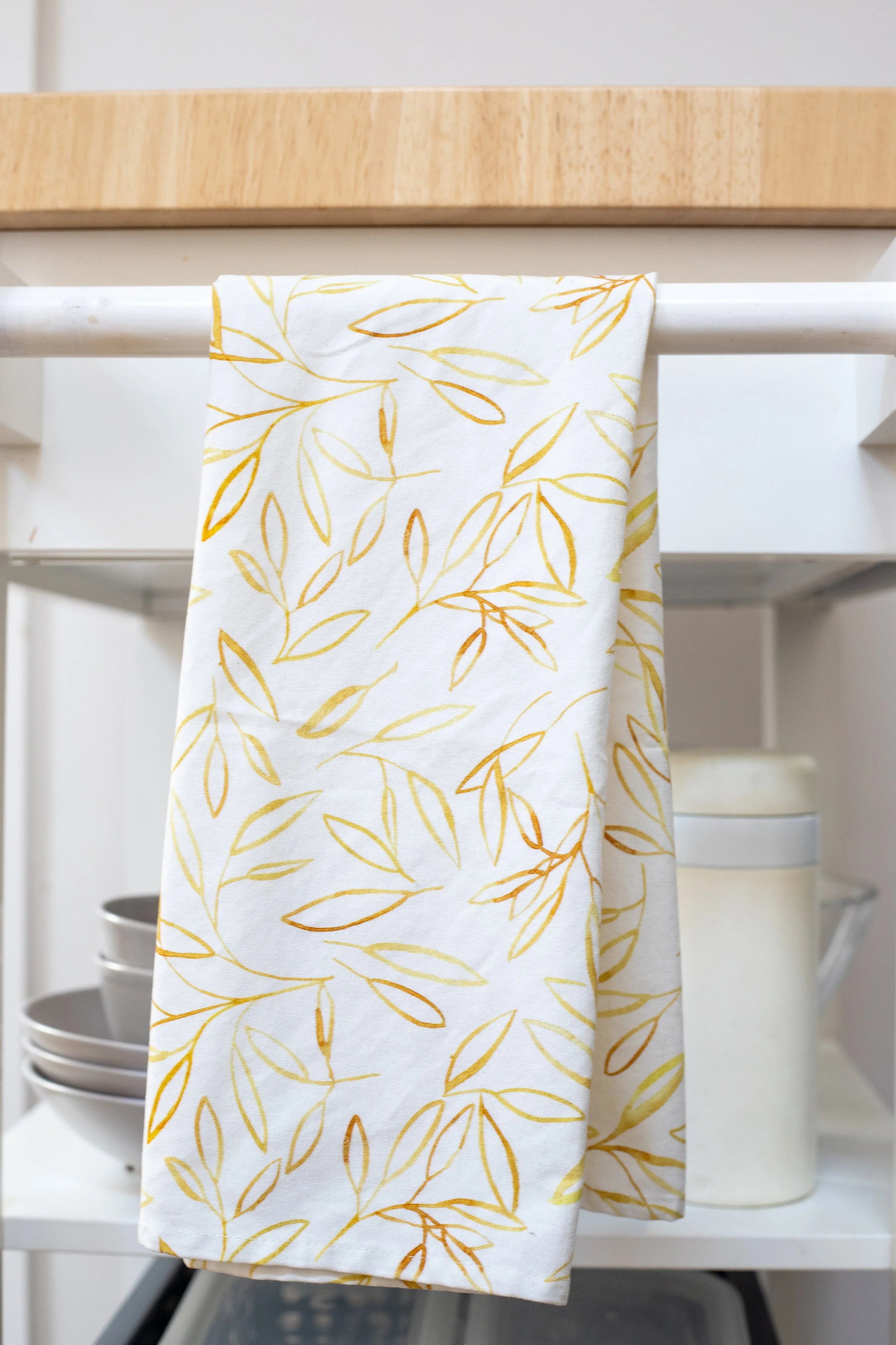 Golden Leaves Tea Towel