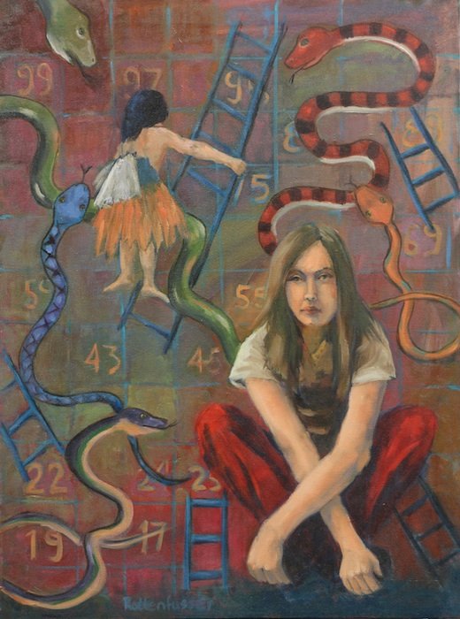  Snakes and Ladders  32" x 24"  Private collection 