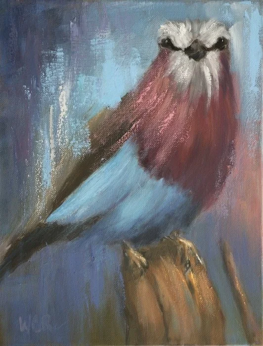 Ruby Breasted Roller  14" x 11"