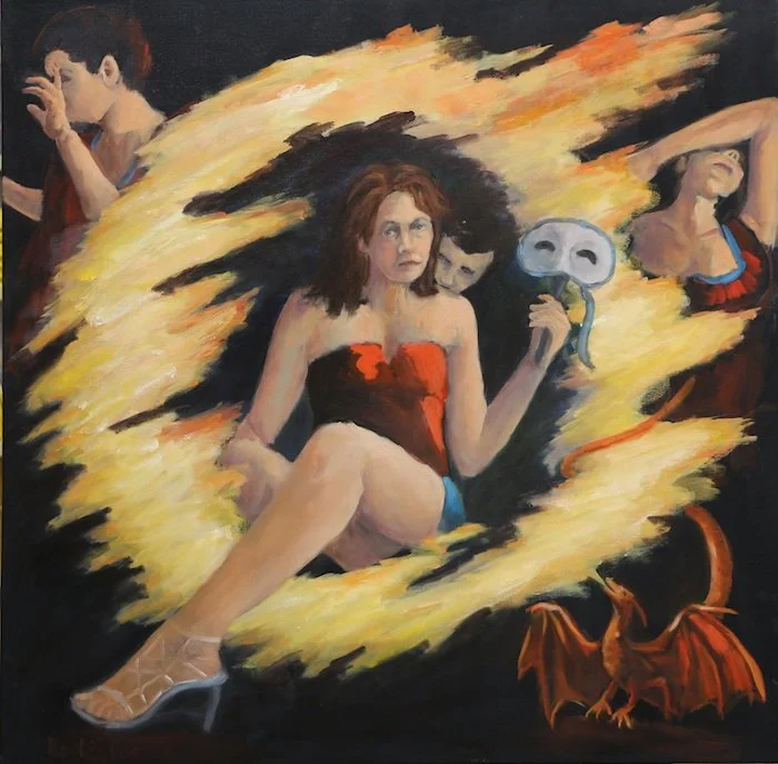  There Be Dragons  30" x 30" $1800