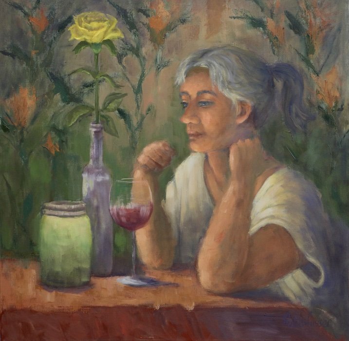  Yellow Rose  24" x 24" $1150