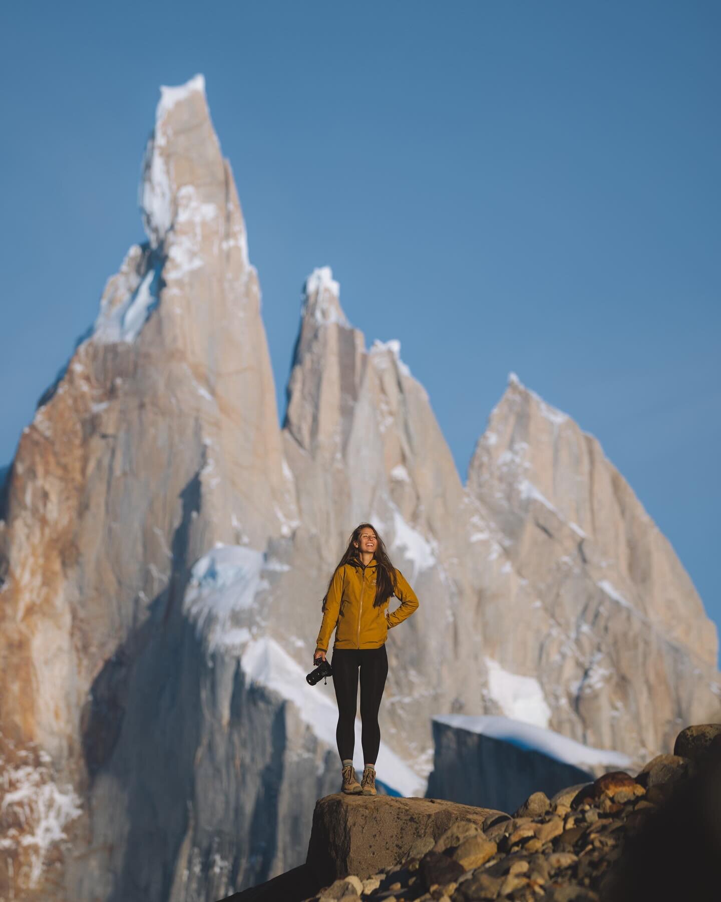 When we arrived at Laguna Torre I thought it was frozen. I could see my breath in the air&hellip; and a reflection in the lake. But no, this notoriously windy lake was perfectly calm. And after a half cup of lukewarm coffee (a communication drop on w