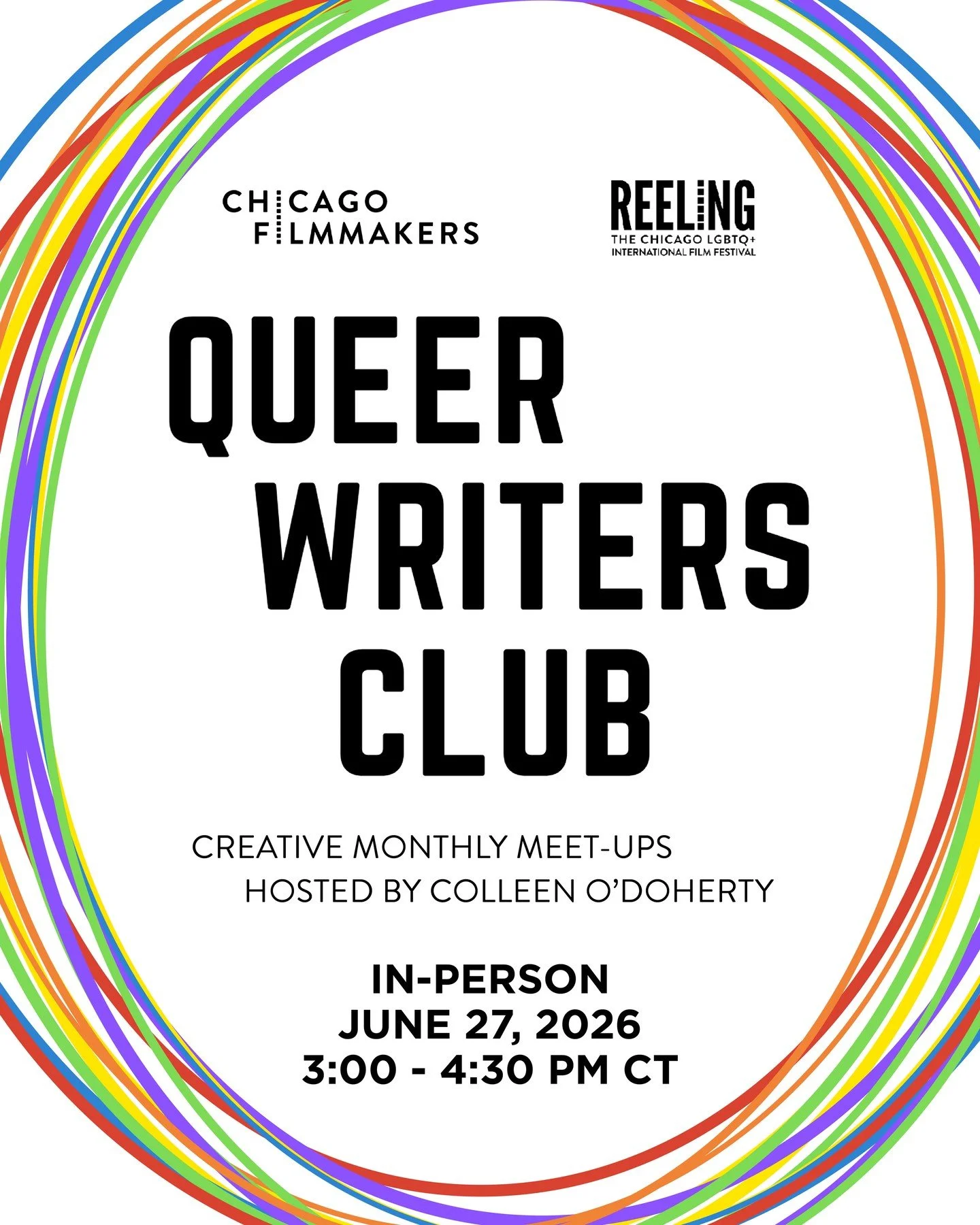 Celebrate Pride Month and connect with fellow writers at the next Queer Writers Club, IN-PERSON on June 27th from 3:00-4:30PM at Chicago Filmmakers. 🌈📝⁠
⁠
QWC is free to attend. You can RSVP and learn more at the link in our bio!