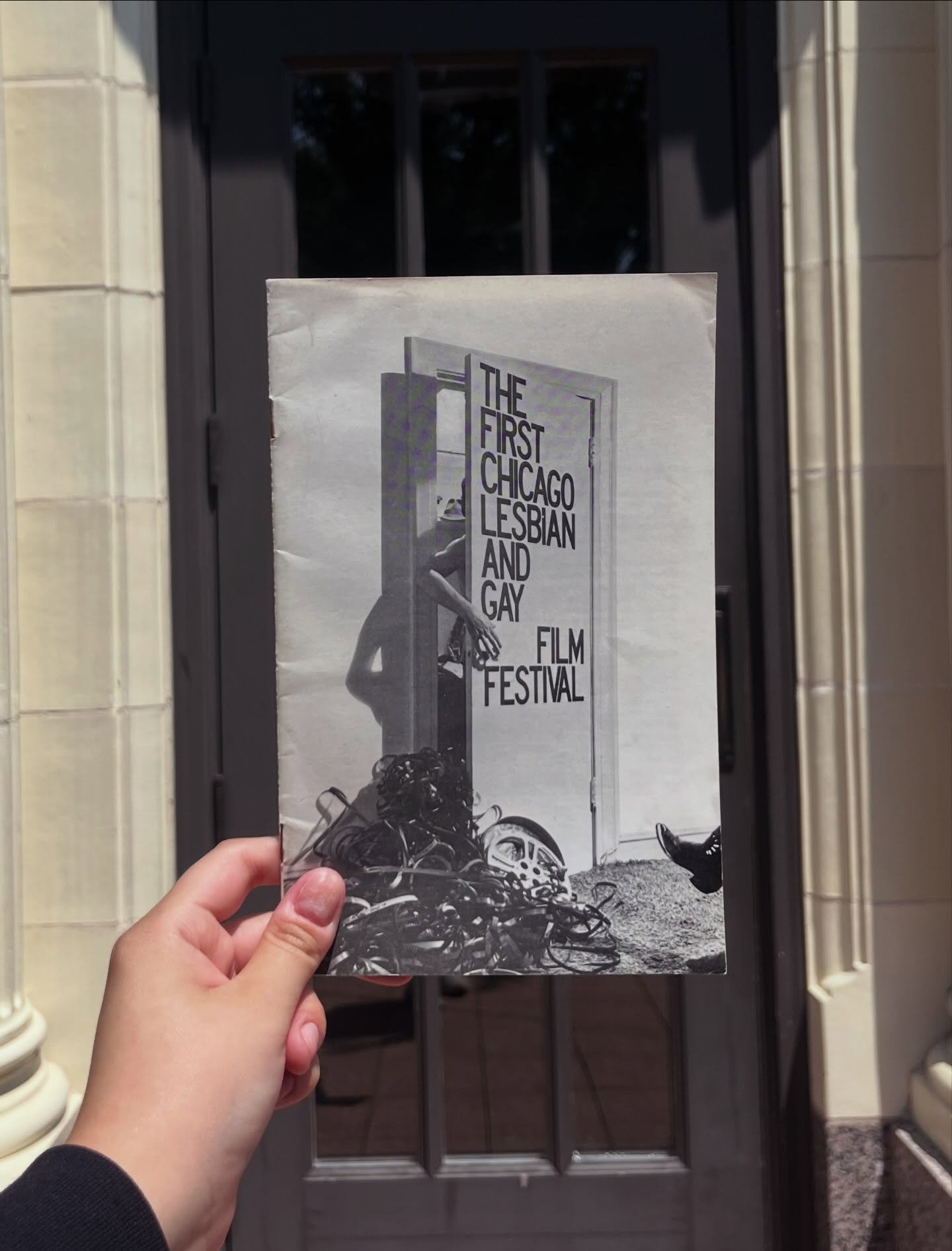 we&rsquo;re prepping for Reeling44 and we found SO MUCH queer Chicago history in the archives!

this is the first program of what would become the second longest running LGBTQ+ film festival in the world&mdash;Reeling!

zoom in to read the very first