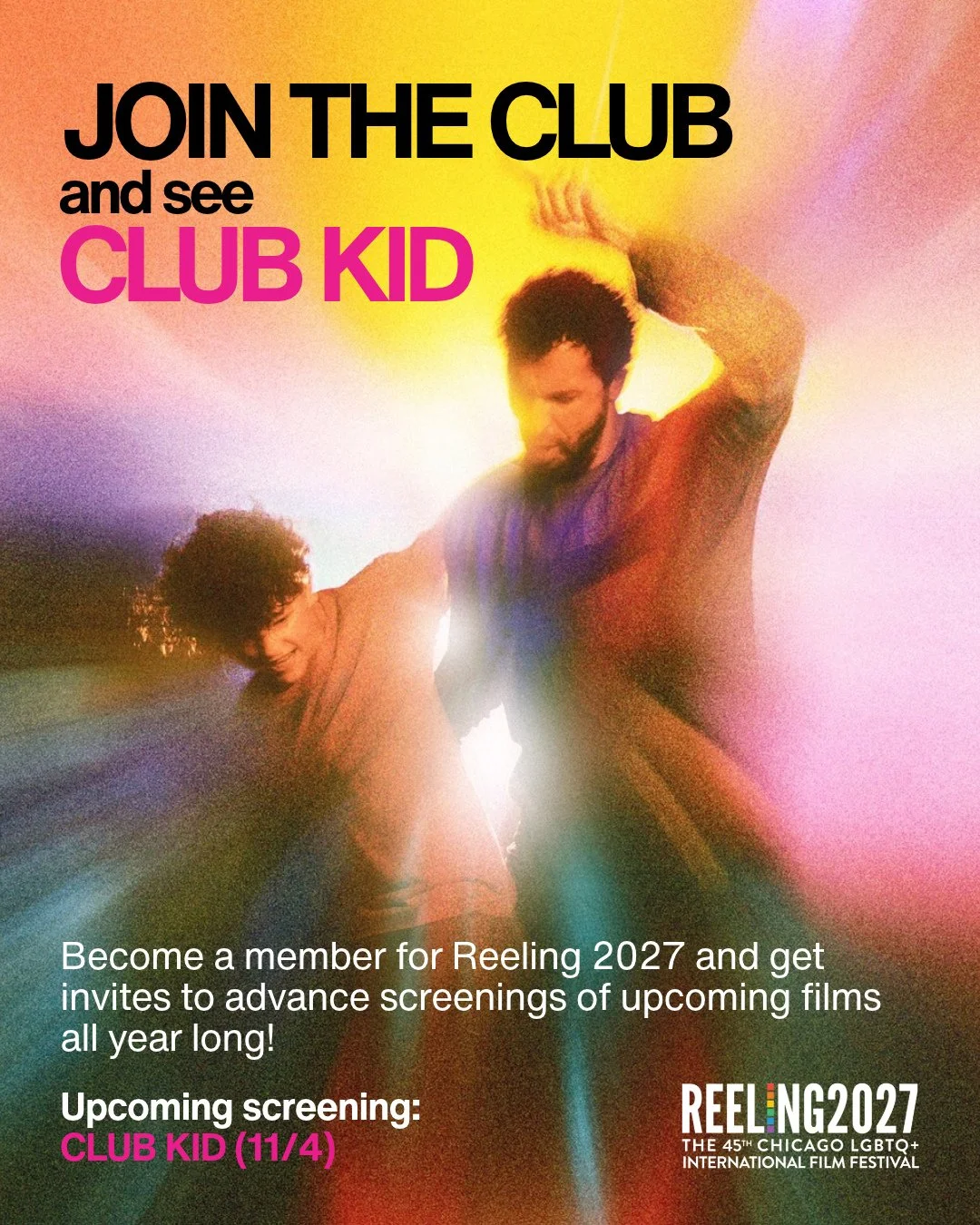 Calling all Reeling members! You (yes, you) are invited to an exclusive, advance screening of Jordan Firstman's CLUB KID! 🪩🏳️&zwj;🌈 (check your email for deets)⁠
⁠
Not a member yet? What are you waiting for?! If you purchase a membership for Reeli