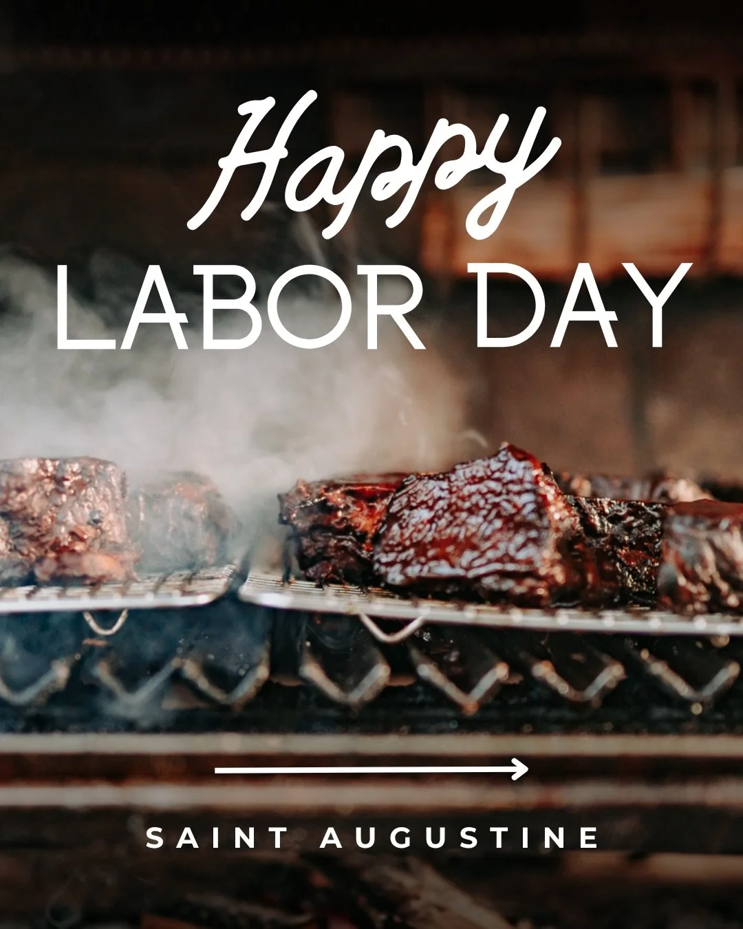 🔥 Labor Day plans, St. Augustine?

We&rsquo;re firing up a couple of Sunday specials exclusively at our original Saint Augustine location.

🥩 Pork Rib Platter
Smoked St. Louis Ribs ~ Signature Spice ~ Apple Agrodolce ~ Baked Three-Cheese Cavatappi 