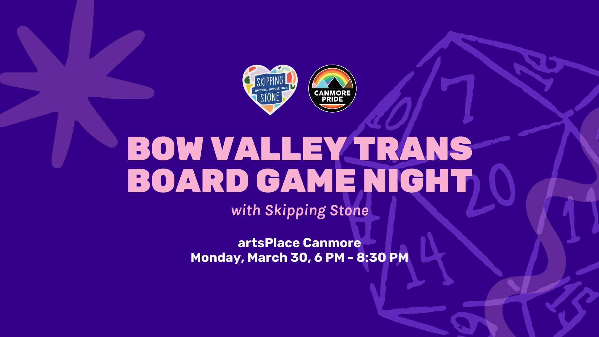 Bow Valley Trans Board Game Night with Skipping Stone (March)