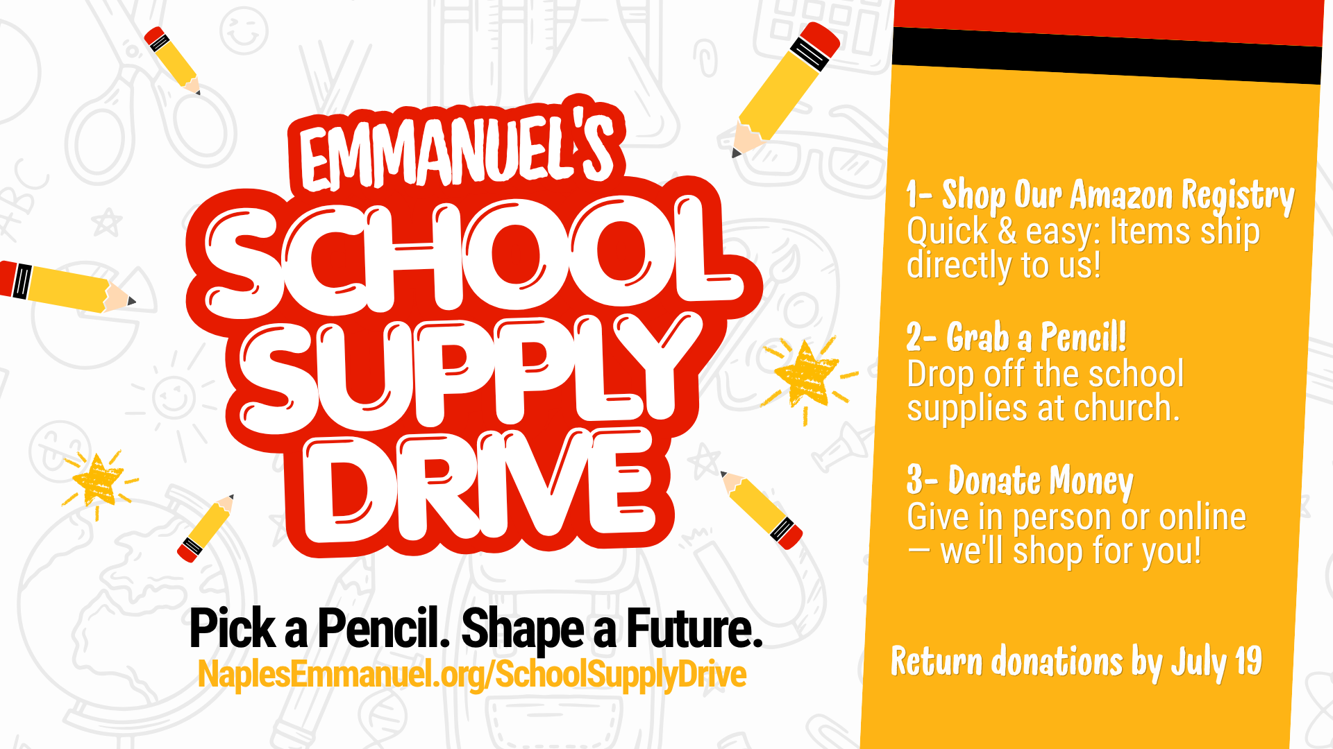 Emmanuel's School Suppply Drive