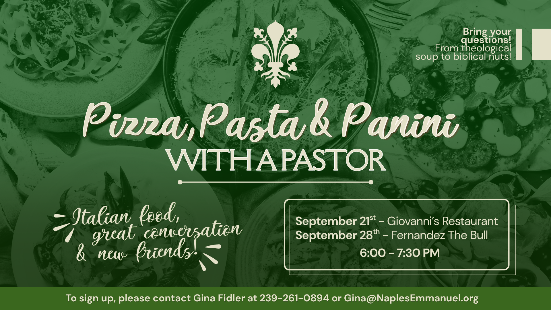 Pizza, Pasta &amp; Panini with Pastor Rick