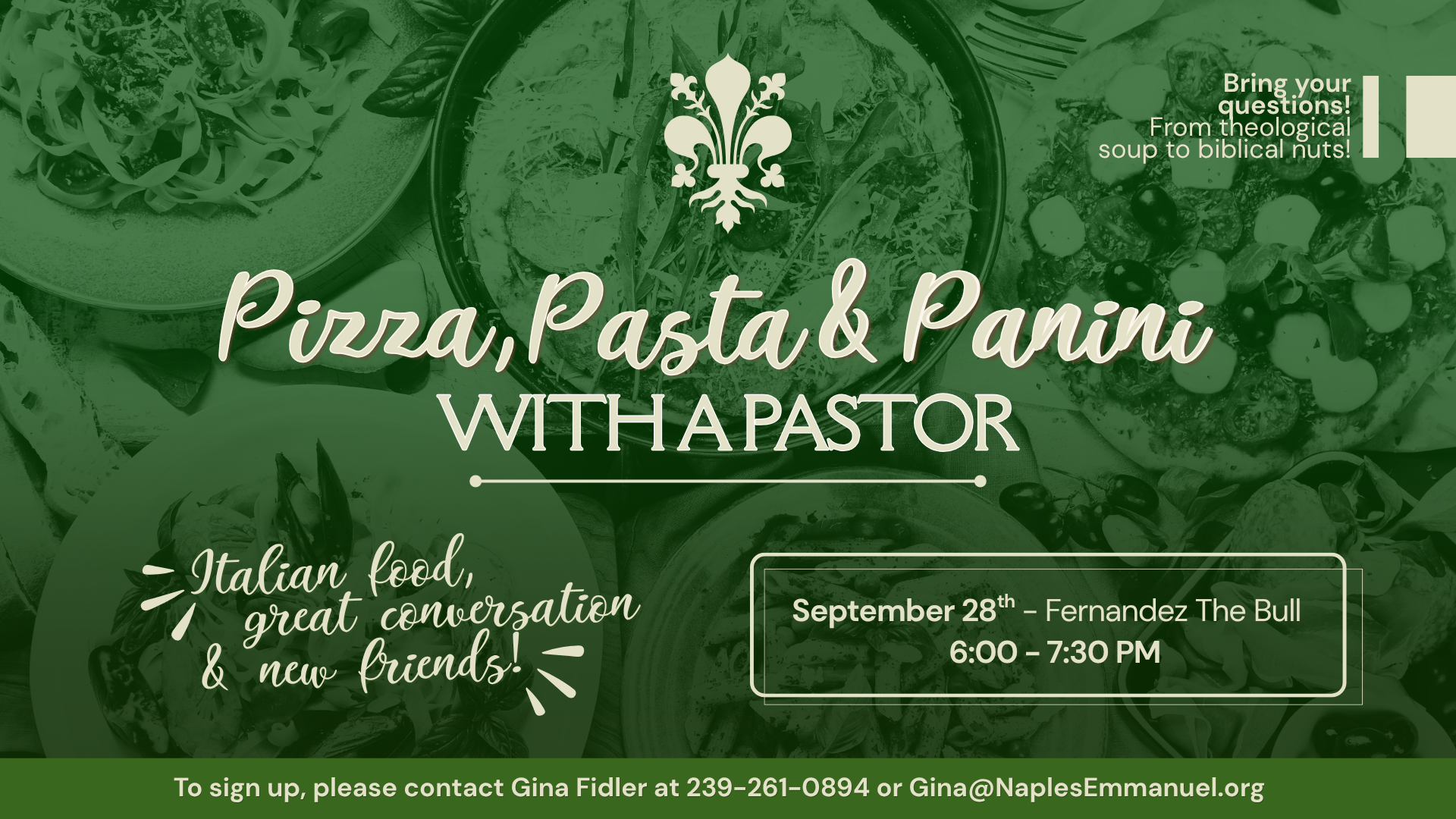 Pizza, Pasta &amp; Panini with Pastor Rick 