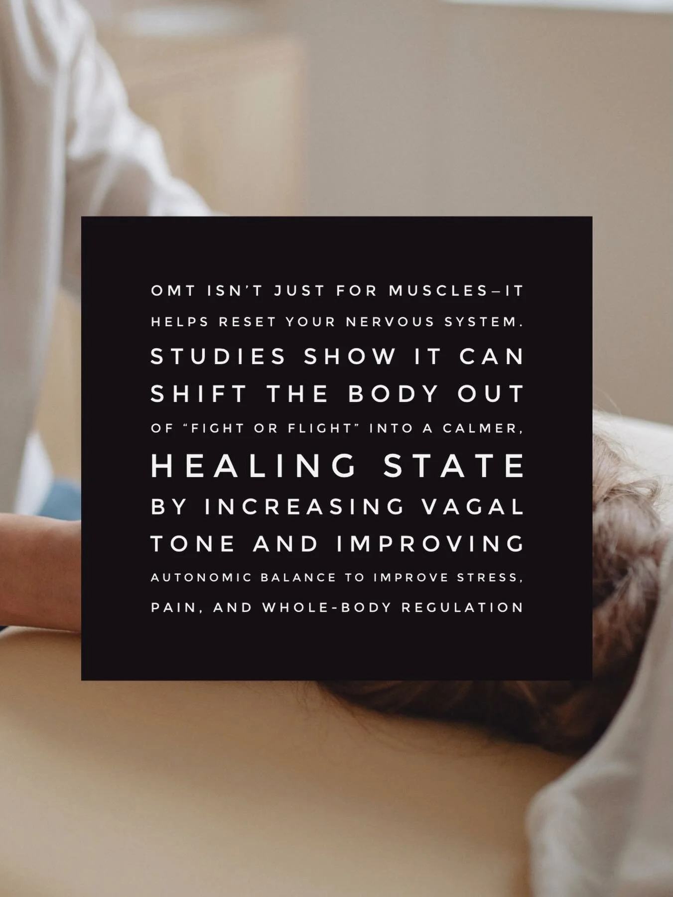 OMT integrates a doctor&rsquo;s detailed understanding of anatomy and physiology and a highly-trained sense of diagnostic touch with gentle manual movements to realign and rebalance body structures for improved functioning in all body systems. #eleme