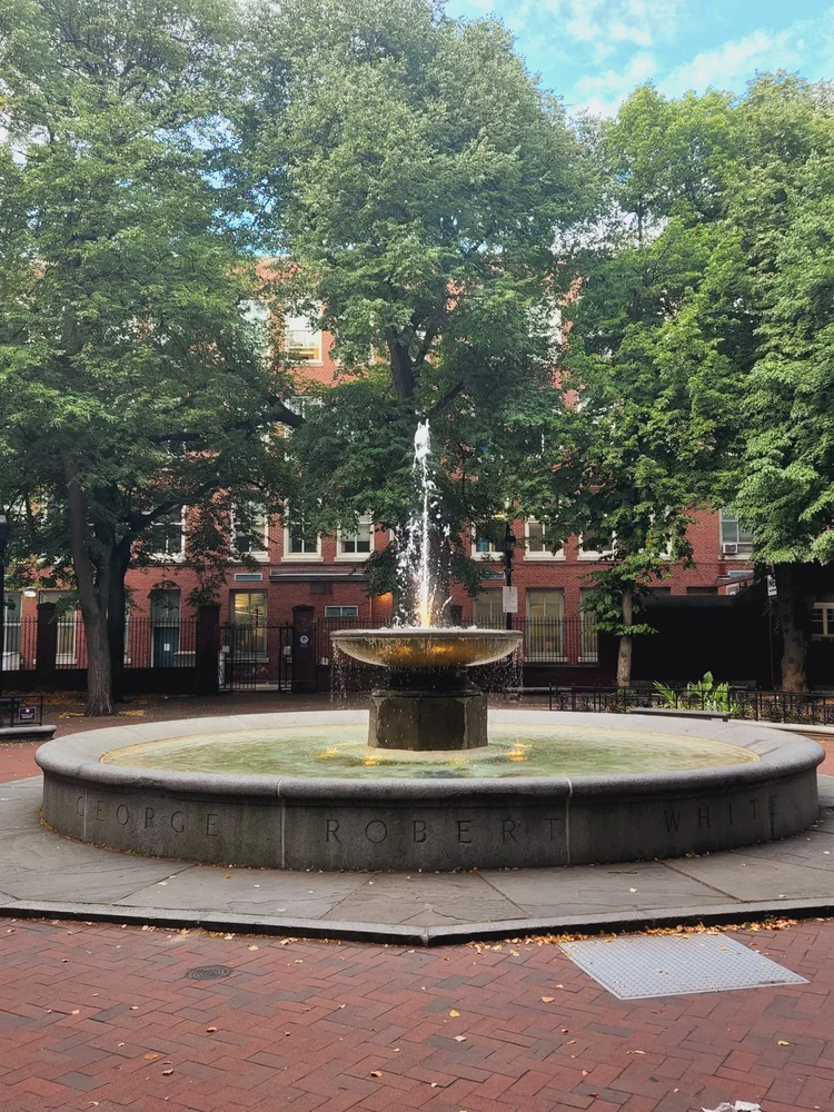 George Robert White Memorial fountain in the Paul Revere Mall