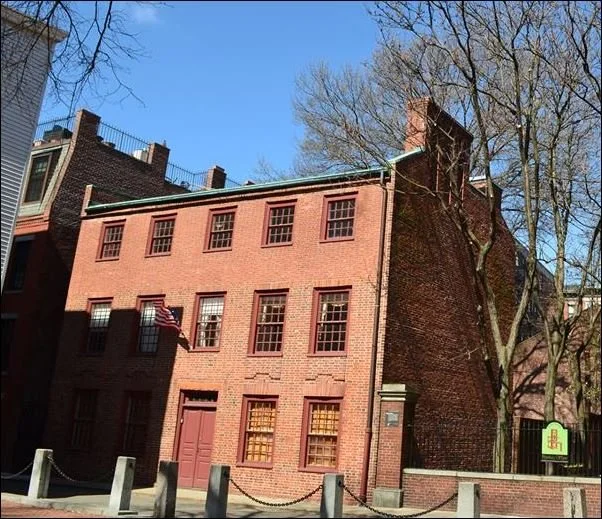 The Clough House, a rare surviving colonial brick rowhouse in Boston