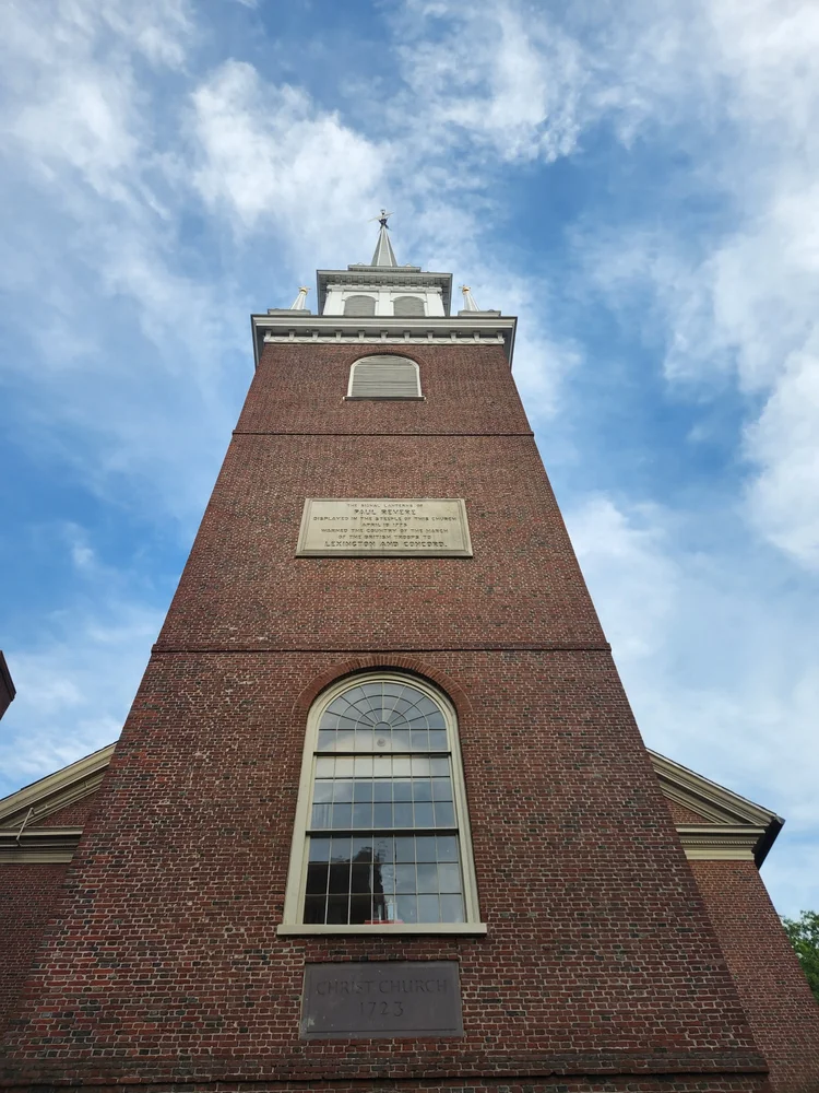 Old North Church steeple where Paul Revere's signal lanterns were hung