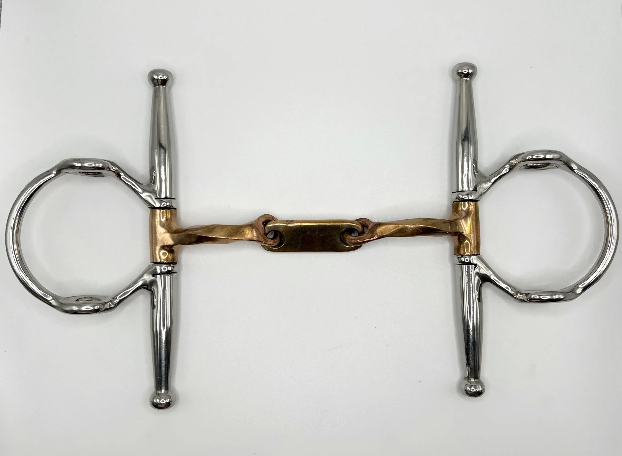 Horses Riding Bits Baucher Bit Stainless Steel Twisted Copper Mouth Dr Bristol Full Cheek ...