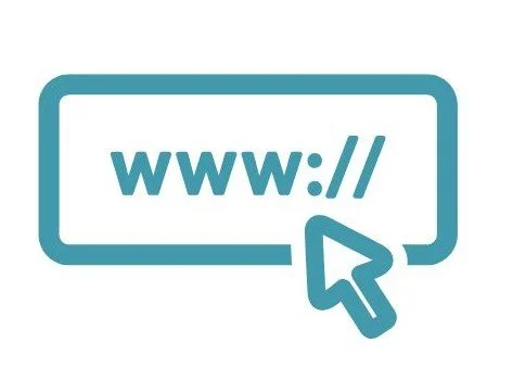 Icon of a web browser address bar with 'www://' and a cursor arrow pointing at it.