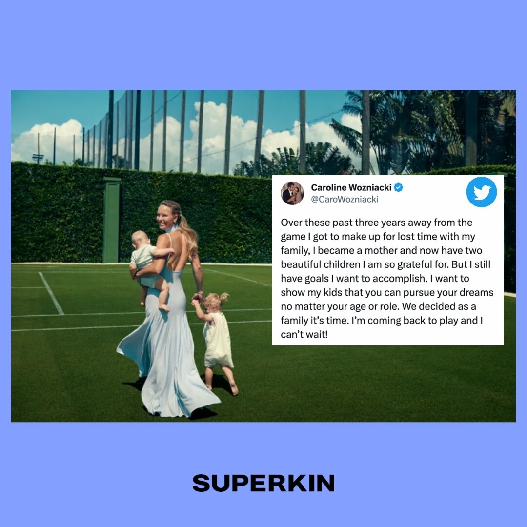 After an incredible career in tennis 🎾🎾, including a #1 world ranking, Caroline Wozniacki is coming back from retirement after taking time to have kids 👶🏼👧🏼 We couldn't love this more! ⁠
⁠
&quot;I&rsquo;ve talked with a lot of women who gave up