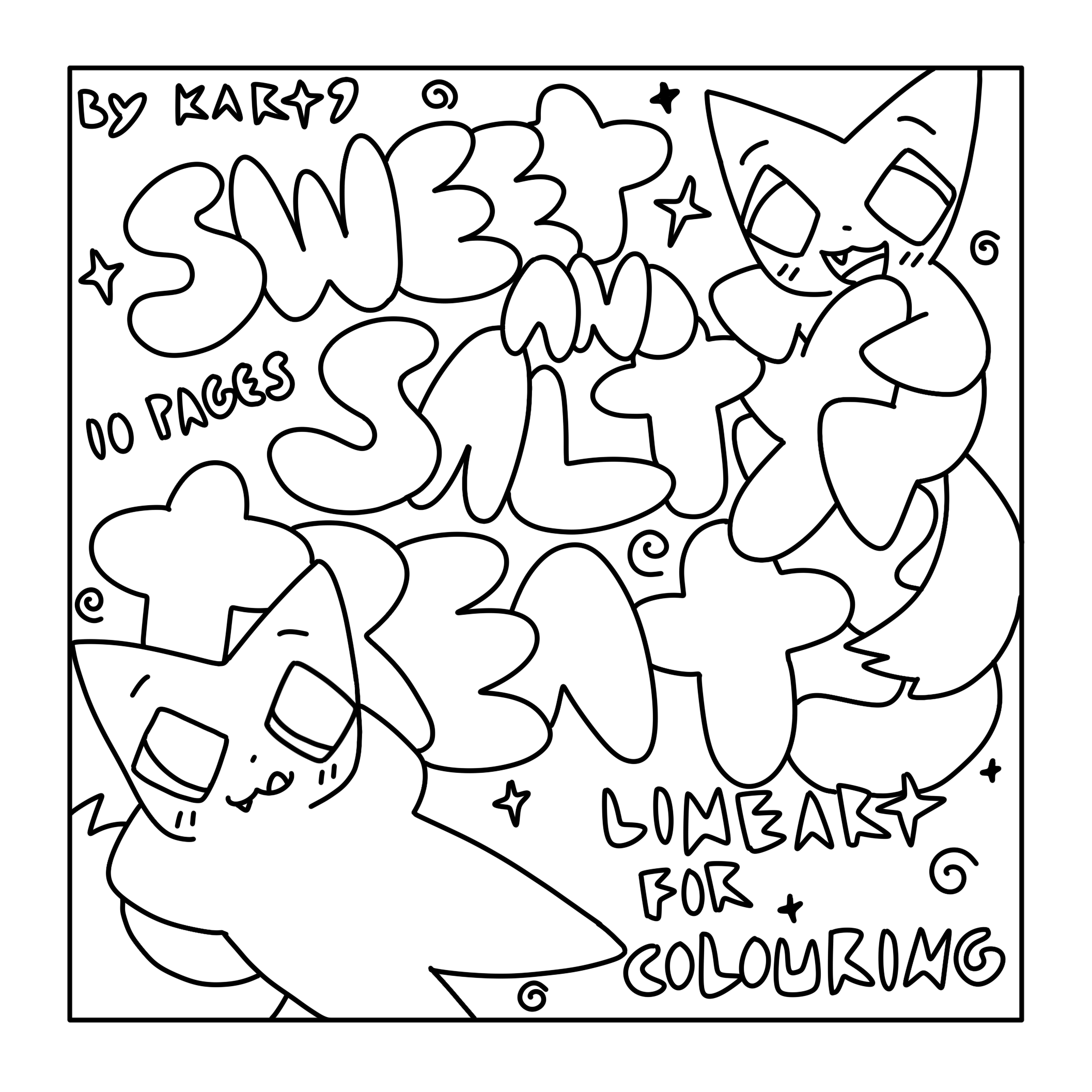 COLOURING PAGES - Sweet and salty treats - DIGITAL PRODUCT ONLY