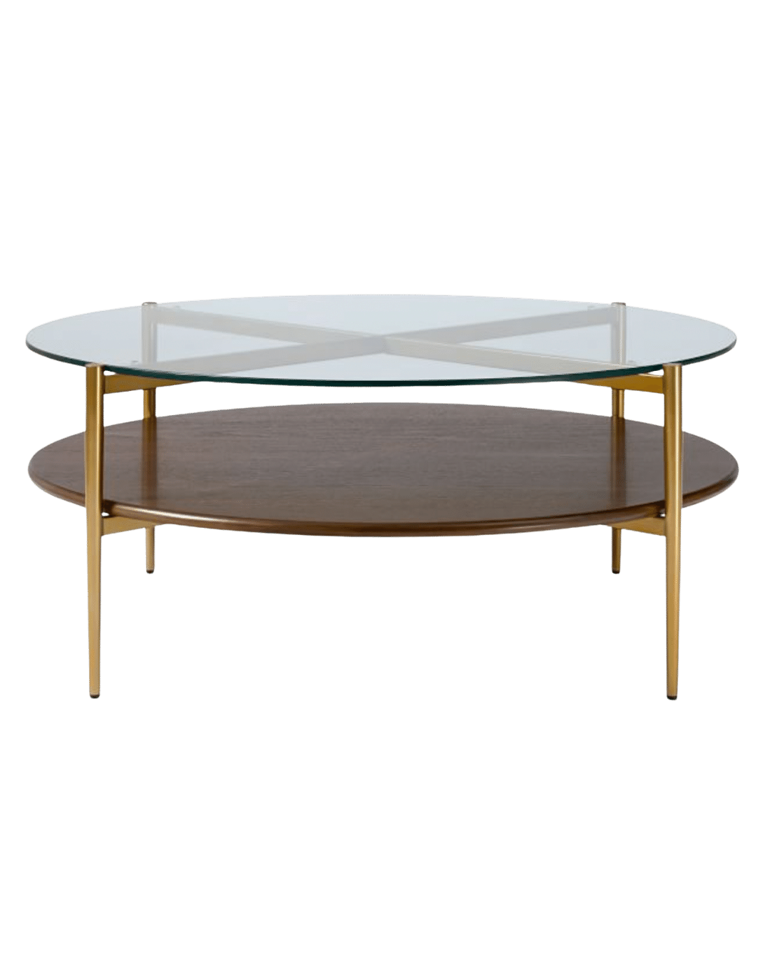 Mid-Century Art Display Round Coffee Table (34"–42")